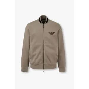 [엠포리오아르마니] 벨벳 엠보 로고 패치 저지 자켓 다크 153726098