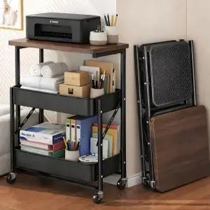 사이드테이블 현관 3단 테이블 이동식 거실 바퀴달린 철재 접이식 침대