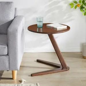 사이드 원목 (50cm) (월넛) 테이블 미니 원형