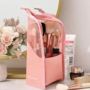 [생활] 휴대용 브러쉬 수납함 정리함 화장품 아크릴 서랍 화장대 미니 소품 투명 뚜껑있는