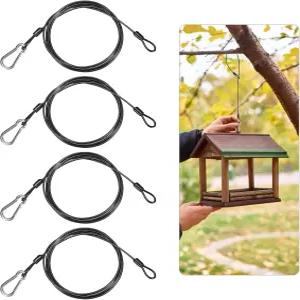 M 미터XITY 4팩 새 모이통 걸이 스냅 클립 포함 걸이용 200cm (79인치) 304 스테인리스 스틸 케이블 체인