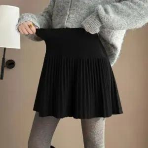 치마 니트 추동 봄 여자미니스커트 임부 아우터 슬림핏 A라인 플리츠 ible3