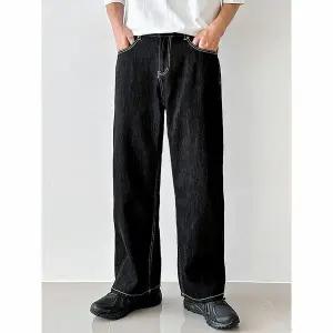 [하프클럽/코디제이]M1020 논페이드 밴딩 와이드 데님진 생지 뒤밴딩 데일리