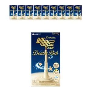 롯데웰푸드 빼빼로 더블리치 솔티바닐라 40g, 10개