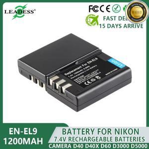 EN-EL9 배터리 1200mAh 충전식 Nikon D40 D3000 EN EL9A 카메라