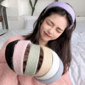 [신세계라이브쇼핑][옷자락] 여자 도톰한 울 니트 머리띠 와이드 헤어밴드