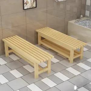 사우나 대기실 의자 원목 벤치 인테리어 휴식 야외 긴 간이의자