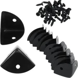 조르베이오 12개 금속 코너 프로텍터 블랙 엣지 가드 가구 모서리 커버 앵글 브래킷 박스 테이블 캐비닛용