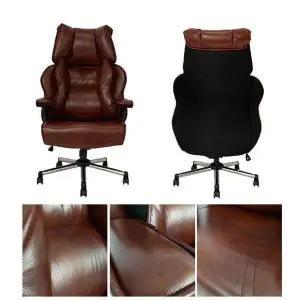 [하프클럽/셀러허브]회장님 의자 이태리 원단 소가죽 우피 중역 체어