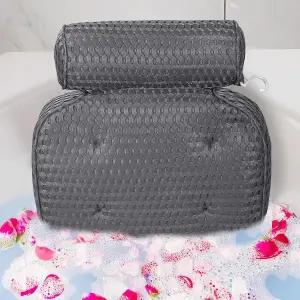 욕조 목/등 지지용 목욕 쿠션 여성용 액세서리 월풀 (회색)