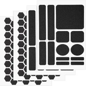 Gosknor 4pcs 휴대폰 그립 테이프 육각형 및 원형 미끄럼 방지 케이스 스티커 방수 프리컷 스트립 컨트롤러