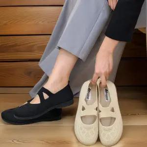 [신상오픈런]여성 여름 메리제인 펀칭 크로스 스트랩 슈즈 (32455777)