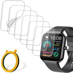 6팩 화면 보호기 Motast Jugeman 1.96인치 P99 스마트 워치와 호환되며 미끄럼 방지 패드 스티커 부드러운