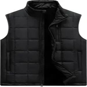 밴션 남성 아웃도어 퀼트 패딩 조끼 스탠드 칼라 경량 다운 민소매 재킷