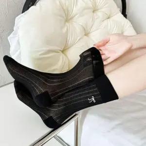 3개 얇은 펀칭 리본 중목양말 LM0472 남성여성 패션잡화 캐주