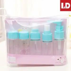 [셀러에이드]다담아 투명 공병 파우치 세트 유리 플라스틱공 케이스 여행 세트