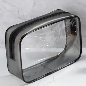 [셀러에이드]투명 파우치 대형 화장품 PVC 여행용 사각 다용도 다용도 여행용