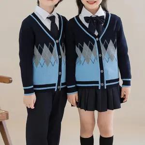 네이비 아가일가디건 긴팔세트 교복 유치원 합창단.