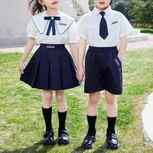 네이비 허리밴딩 반팔 교복세트 교복 유치원복 합창.