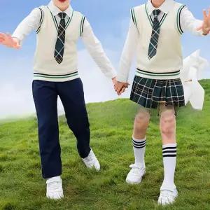 아이보리 조끼 교복세트 교복 학생복 (키즈-성인).