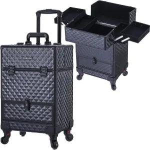 TOPACK 롤링 메이크업 기차 케이스 360° 회전 휠 알루미늄 화장품 타투/바버/네일 테크 여행 카트