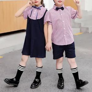 핑크 체크 하복 교복세트 유치원 어린이집 합창단.