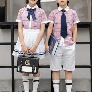 핑크 체크라인 하복 교복세트 유치원 어린이집 합창.