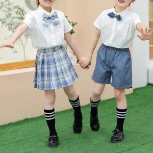 블루 반팔 하복 교복세트 유치원 어린이집 합창단.