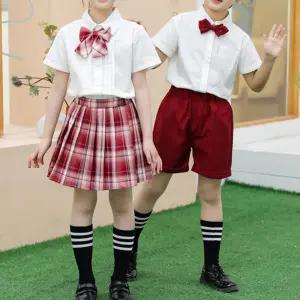 레드 반팔 하복 교복세트 유치원 어린이집 합창단.