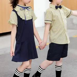 옐로우 체크 하복 교복세트 유치원 어린이집 합창단.