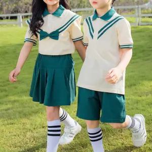 청록색 두줄라인 반팔 하복세트 교복 유치원 합창단.