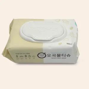 엠보싱 건강을 담은 오곡추출 물티슈 캡형 100매 10팩