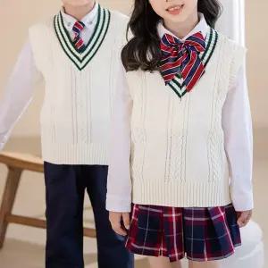 아이보리 니트조끼 교복세트 유치원 어린이집 합창단.