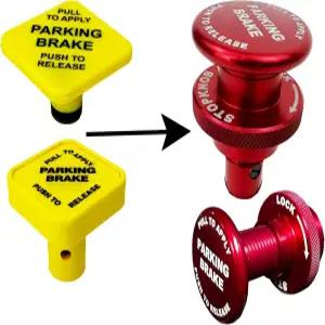 스톱 노브 주차 브레이크 안전 잠금 장치 클래스 A 모터홈의 노란색 에어 교체 및 반려동물과 함께 여행할