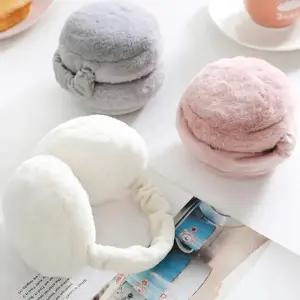 [신상오픈런]마카롱 귀여운 학생 한파 털귀마개 겨울머리띠 (30089596)