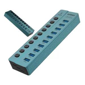 USBA타입C타입 10포트 멀티허브 데이터전송 충전 5Gbps DC12V 스트리밍