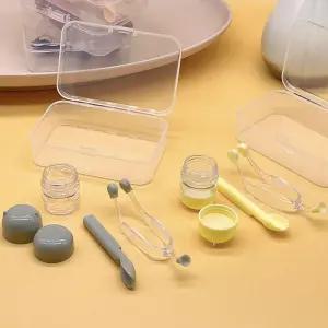 젠나나 렌즈집게 렌즈통 세트 렌즈 빼고 끼는 도구 네일아트 긴손톱 실리콘 뽁뽁이 흡착봉 소프트 하드