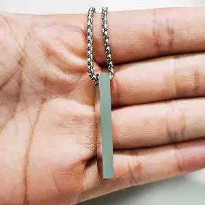 [콩심팥심]스틱바 목걸이 남자 체인목걸이 써지컬롱목걸이 스테인레스목걸이