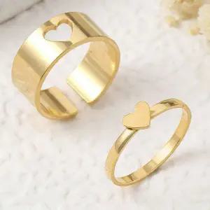 [콩심팥심]하트 나비 퍼즐 커플링 반지 링 여성 용 주얼리 빈티지 귀여운 우정