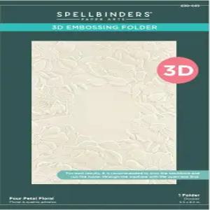 스펠바인더 3D 엠보싱 폴더 5.5 x8.5 - 네 개의 꽃잎 꽃