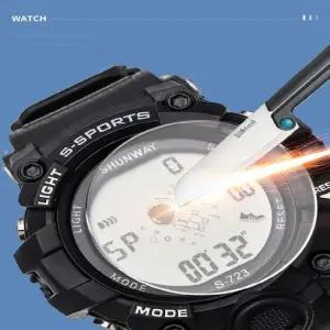 강화 유리 디지털 방탄 손목시계 우주인 Black S-723 전자시계 손목시계 패션시계 스포츠시계