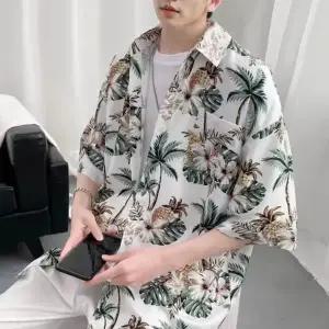 남자 하와이안 셔츠 바캉스룩 반팔 휴양지룩 남방 남자해변룩