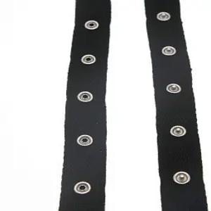스냅 버튼 테이프 리본 패스너 커스텀 DIY 재봉 공예용 버클 트림 블랙 앤 화이트(블랙 3야드/팩)