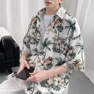 남자 하와이안 셔츠 바캉스룩 반팔 휴양지룩 남방 남자해변룩