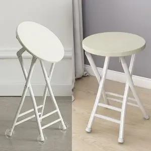 [하프클럽/셀러허브]다용도 폴딩 체어 틈새 접이식 원형 철제 보조 의자