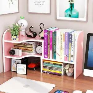[하프클럽/셀러허브]책상위정리선반 자유배치 코너 책상위 선반 핑크 미니