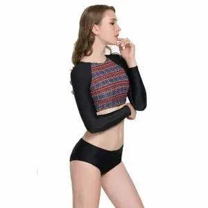 128000040탑멜론 롱슬리브 크롭탑 스윔슈트 블라우스 비치 세트