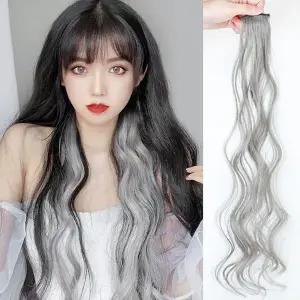 [셀러에이드]헤어액세서리 헤어핀 웨이브 포인트 컬러 헤어피스 붙임머리