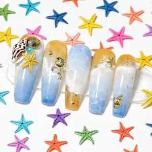 네일아트 쿨썸머 시원한 바다 미니 불가사리 파츠 7종 여름네일 젤