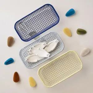 [하프클럽/셀러허브]레트로 파스텔톤 미니 직사각 철제 바스켓